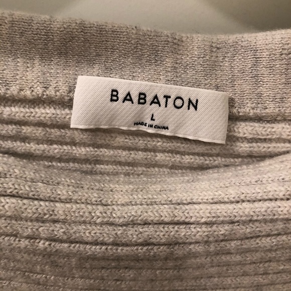 Women's Ribbed Gray Sweater - Picture 3 of 8